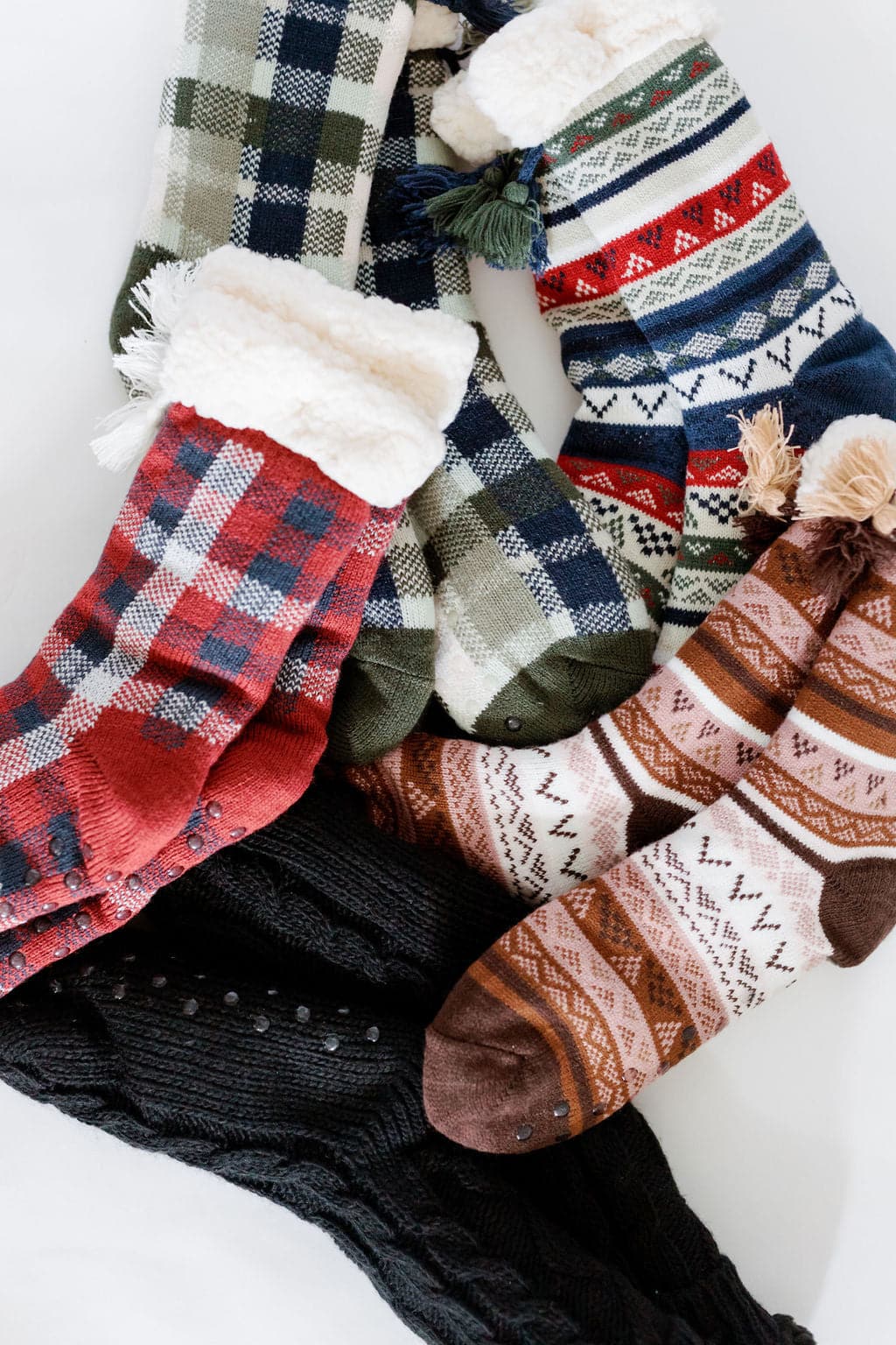 Adult Knit Slipper Socks With Sherpa Lining GyalBashy