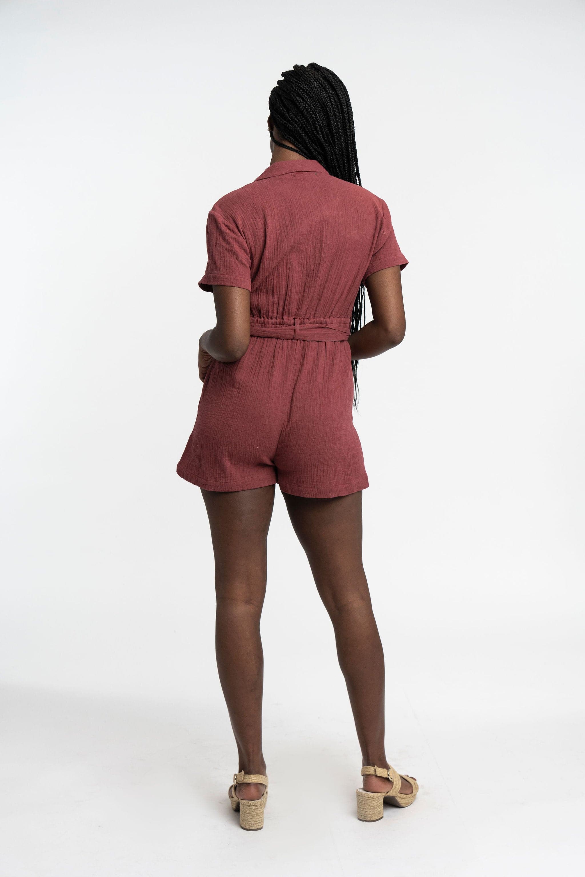 Double Gauze Organic Cotton Button Front Romper GyalBashy