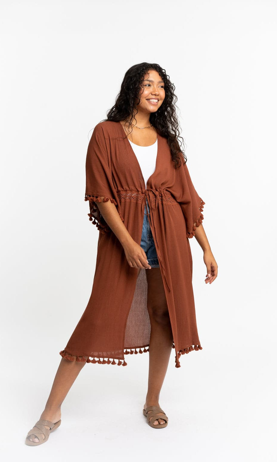EcoVero‚Ñ¢ Viscose Savanna Maxi Cover Up With Tassels GyalBashy