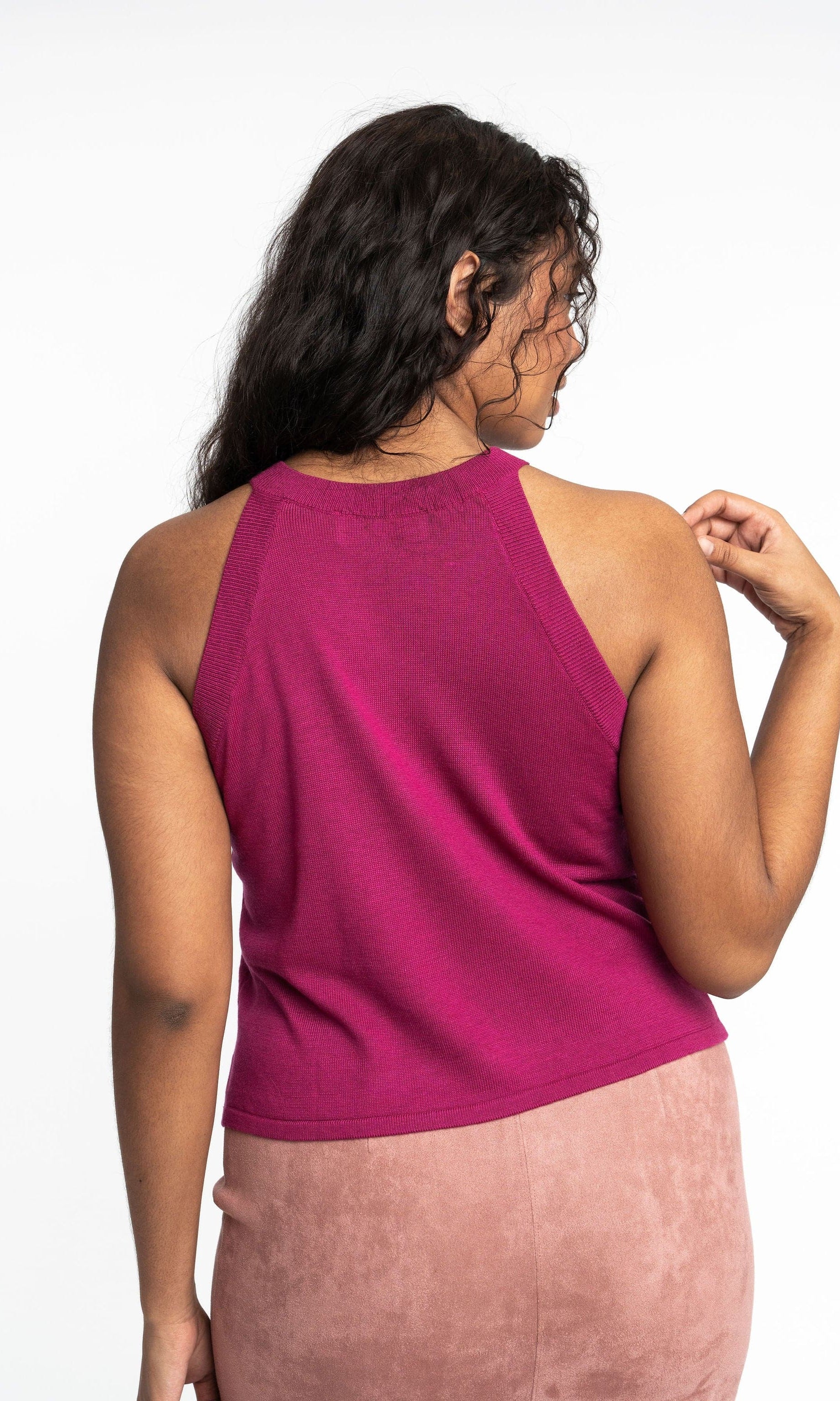 Edith: Sustainable High Neck Knit Tank by Elaine Lewis GyalBashy