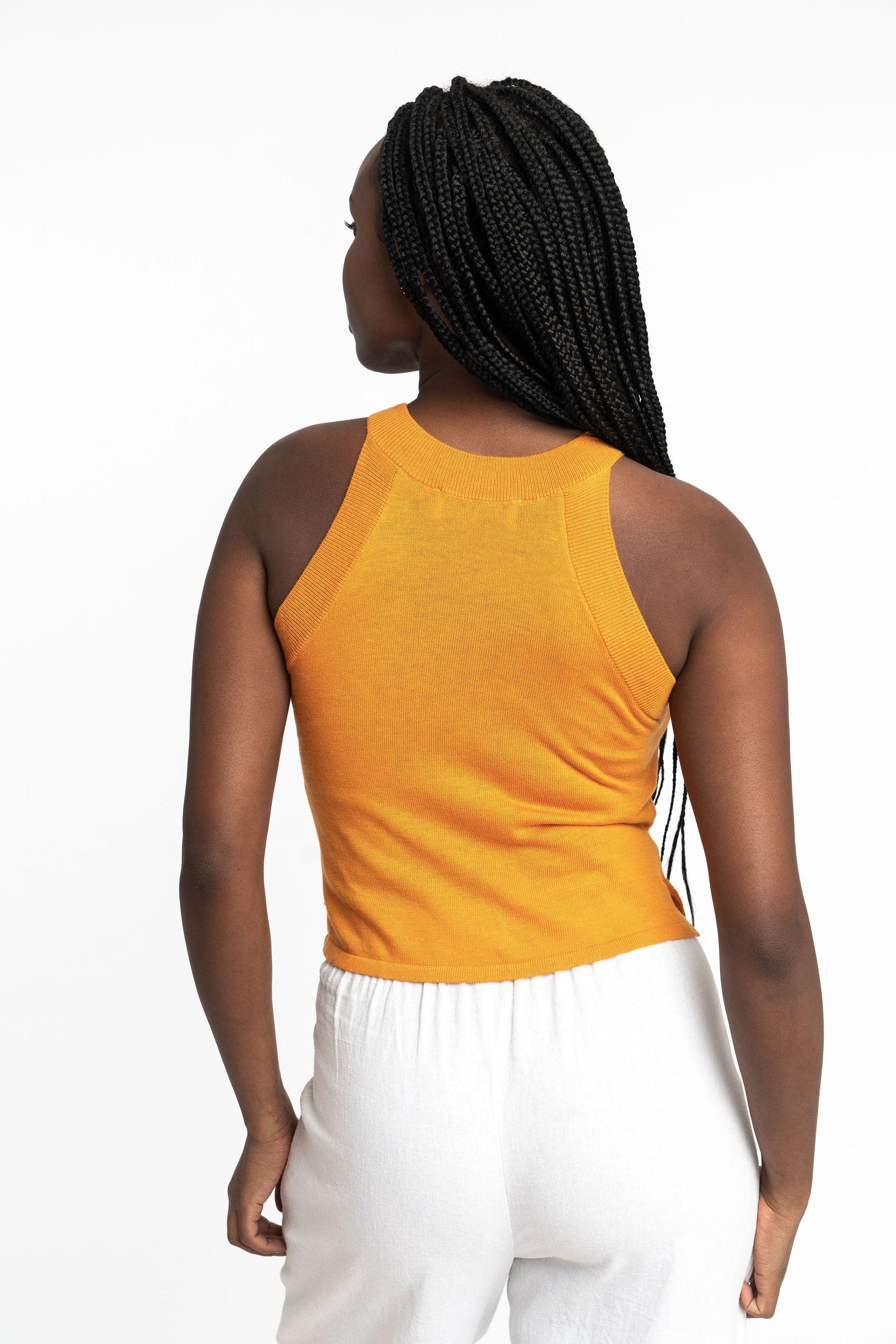 Edith: Sustainable High Neck Knit Tank by Elaine Lewis GyalBashy