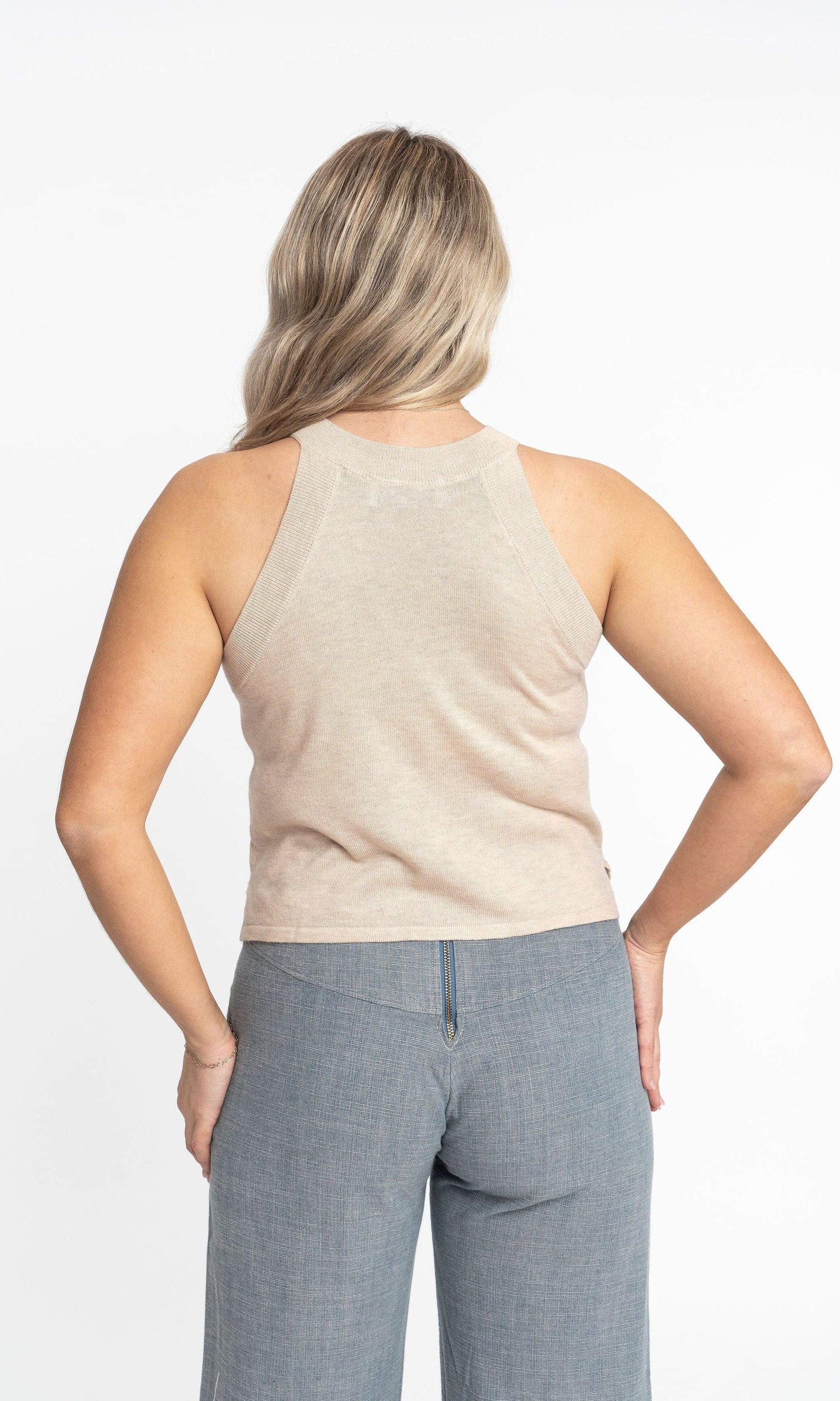 Edith: Sustainable High Neck Knit Tank by Elaine Lewis GyalBashy