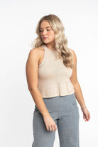 Edith: Sustainable High Neck Knit Tank by Elaine Lewis GyalBashy