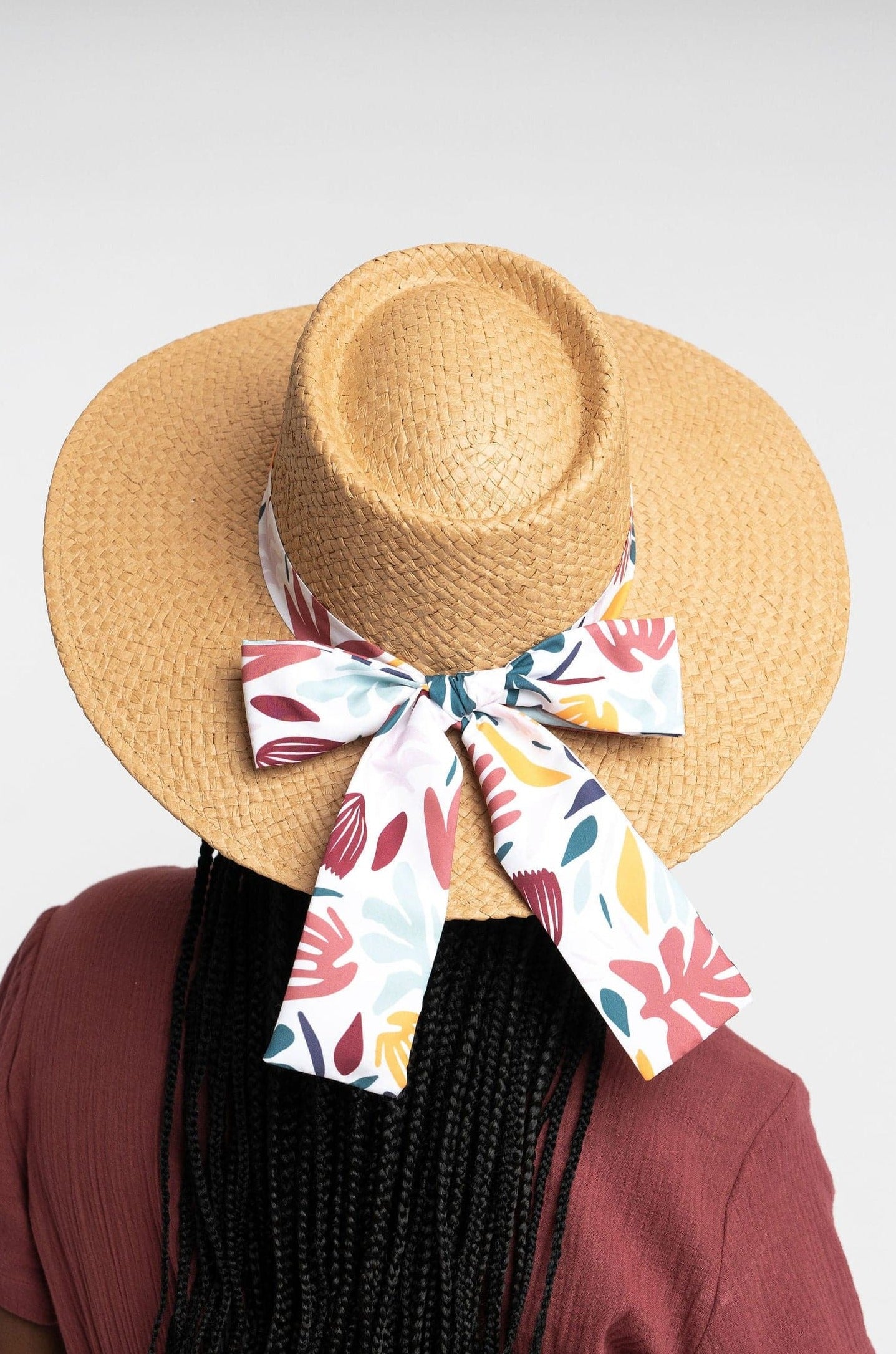 Galina Straw Hat With Recycled Microfiber Printed Band GyalBashy