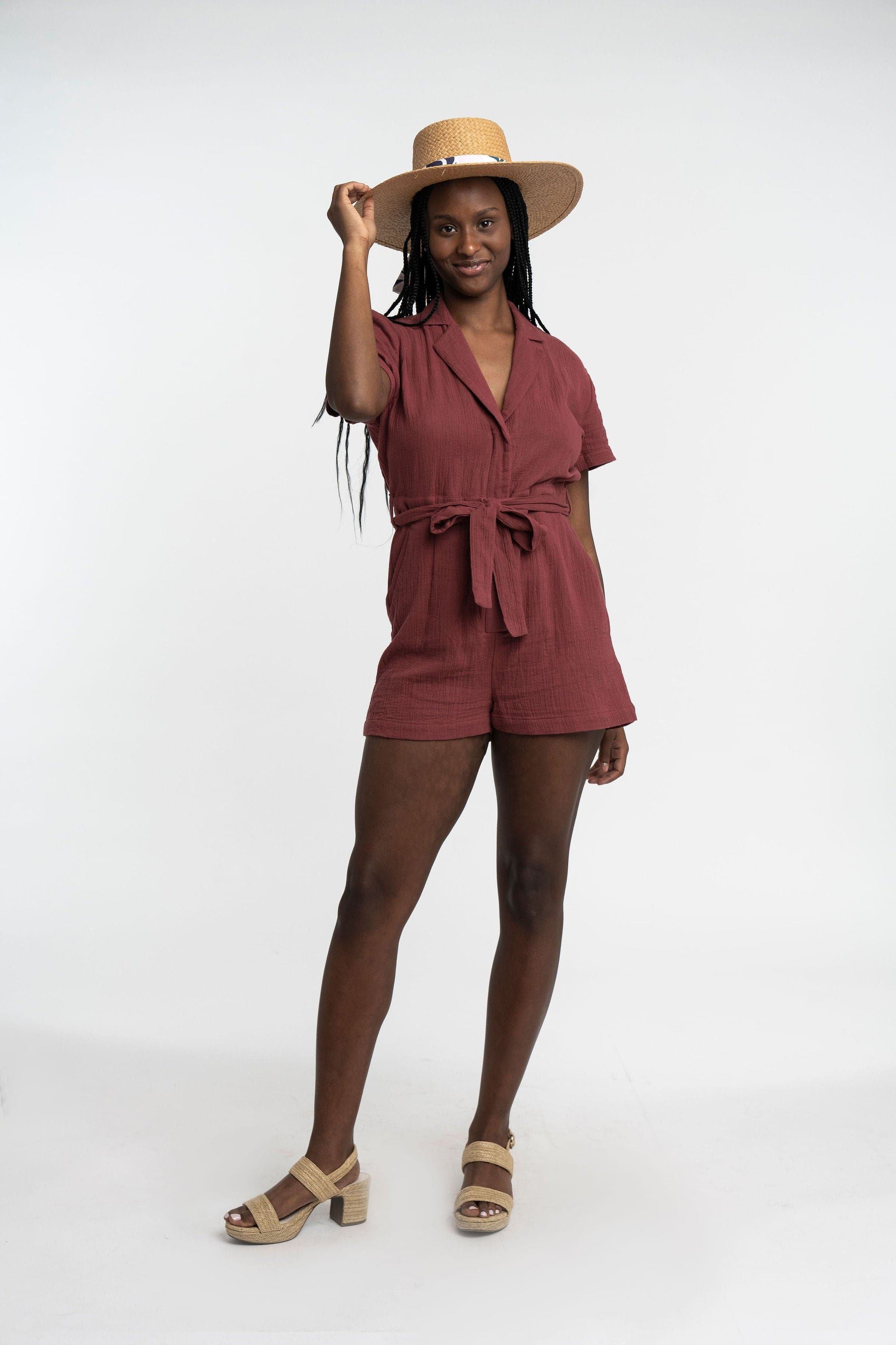 Galina Straw Hat With Recycled Microfiber Printed Band GyalBashy