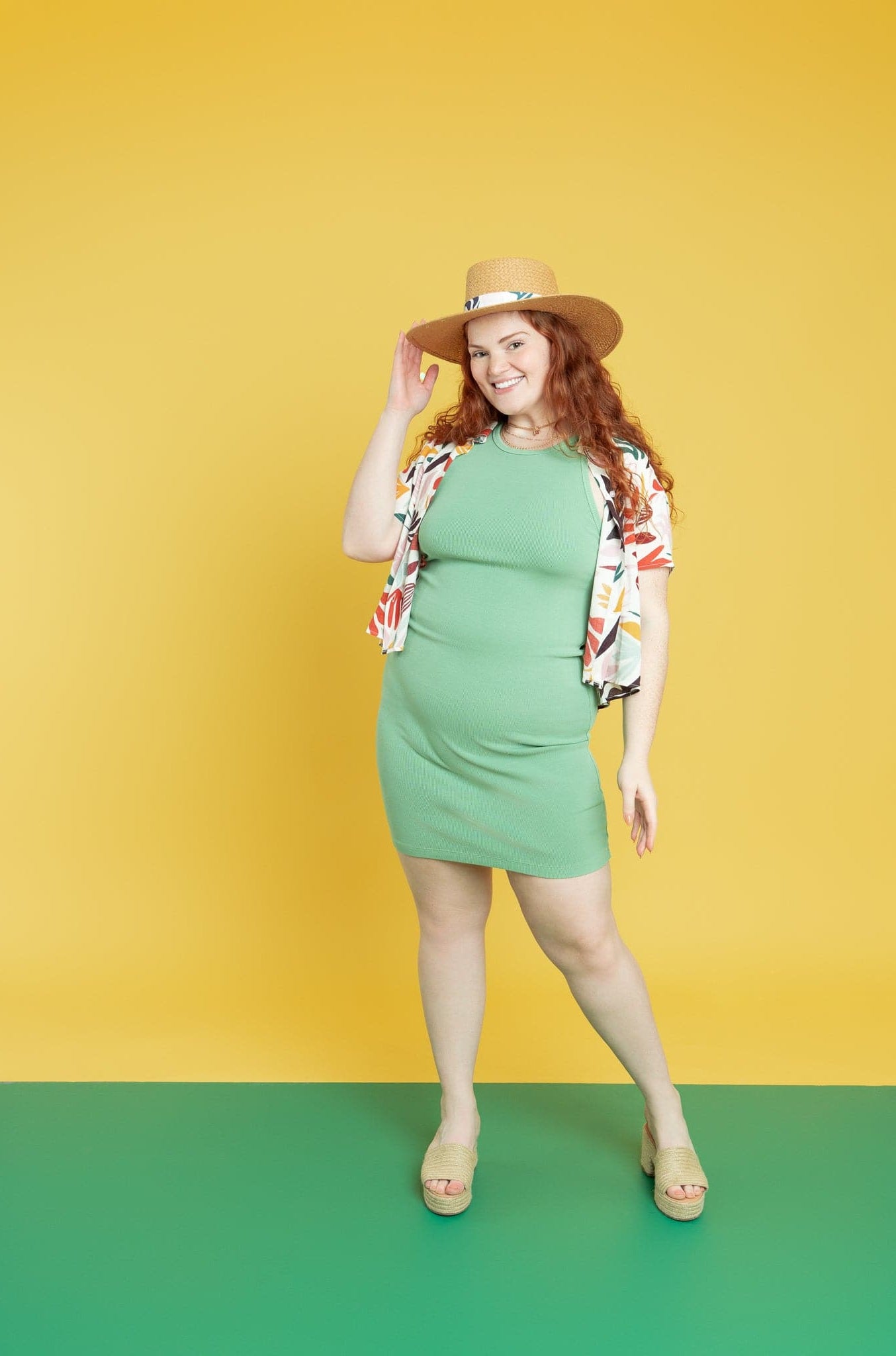 Galina Straw Hat With Recycled Microfiber Printed Band GyalBashy