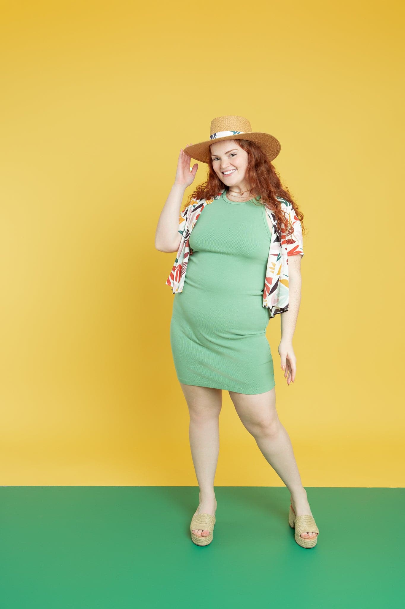 Galina Straw Hat With Recycled Microfiber Printed Band GyalBashy