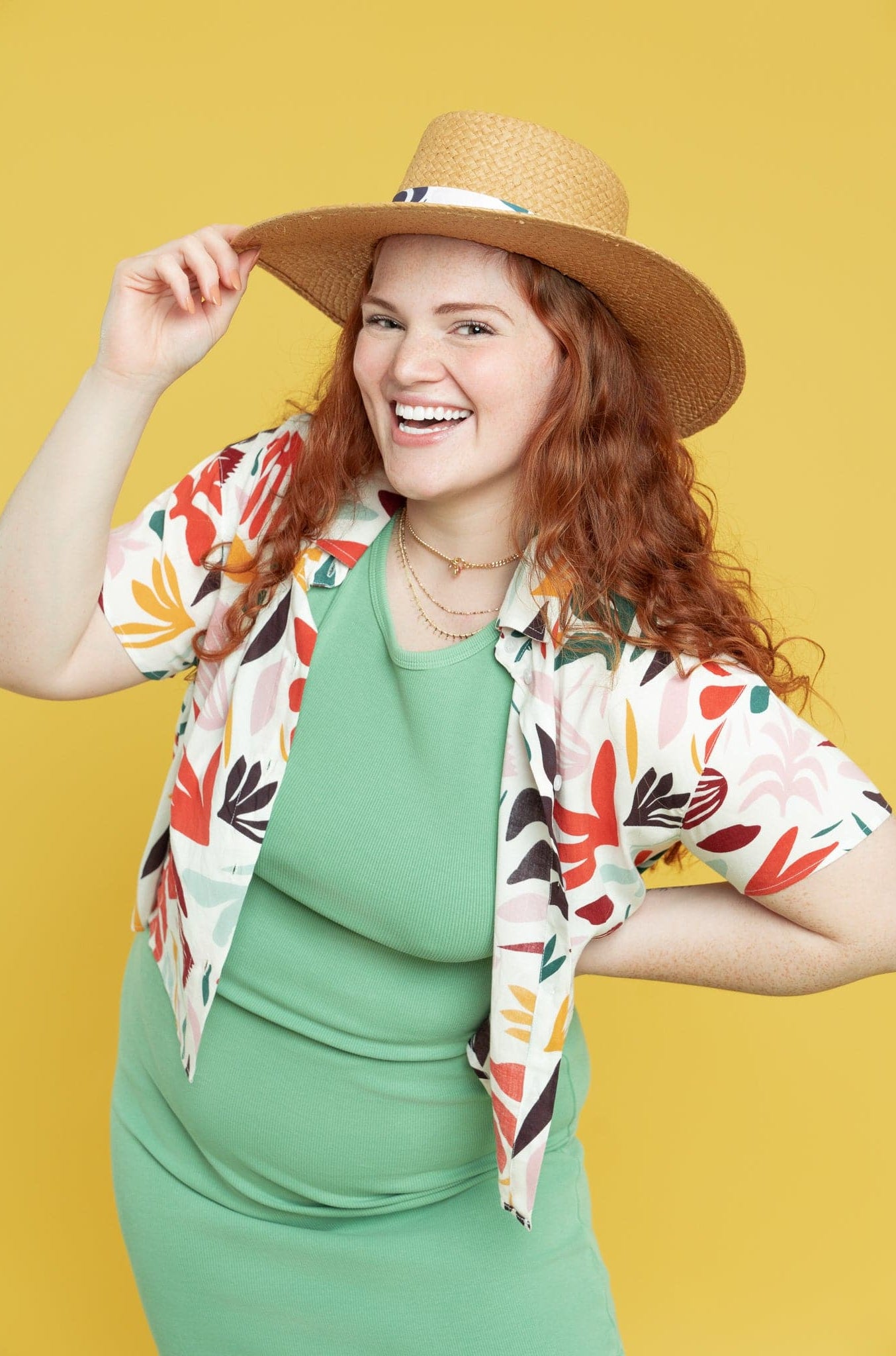 Galina Straw Hat With Recycled Microfiber Printed Band GyalBashy