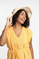 Jimani Roll Up Straw Sun Visor With Printed Binding GyalBashy