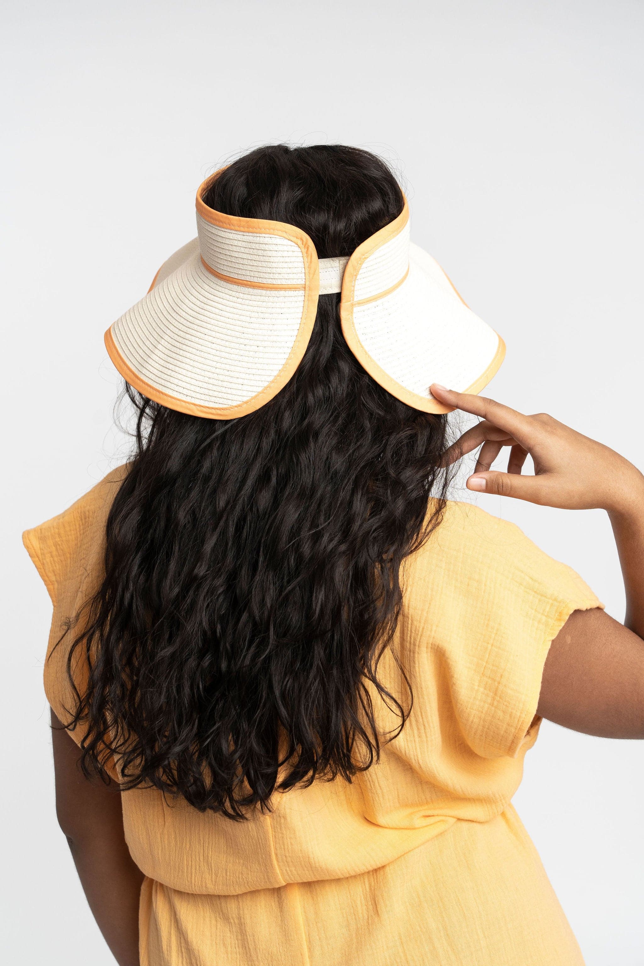 Jimani Roll Up Straw Sun Visor With Printed Binding GyalBashy