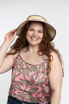 Jimani Roll Up Straw Sun Visor With Printed Binding GyalBashy
