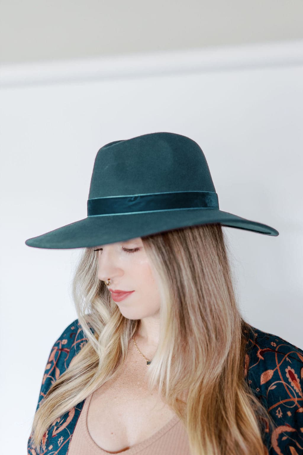 Molded Wool Fedora with Velvet Band GyalBashy