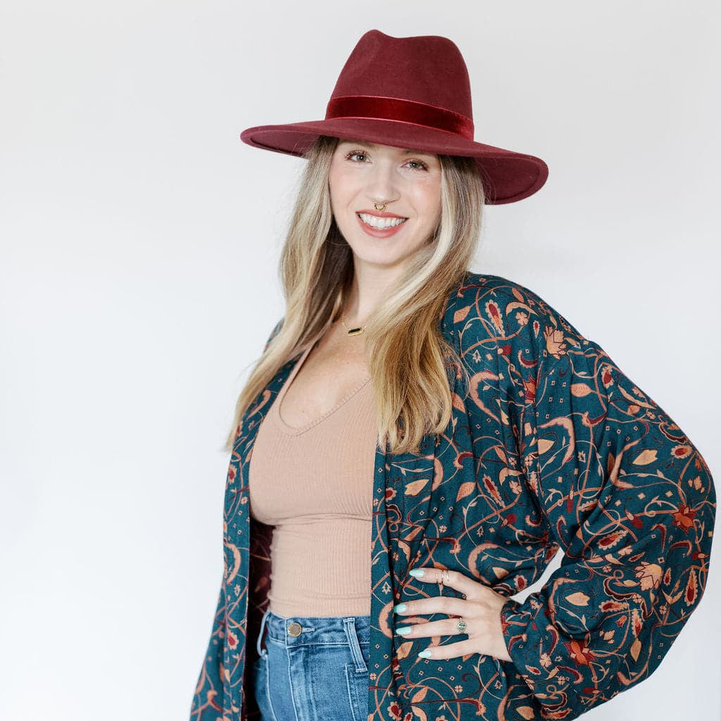 Molded Wool Fedora with Velvet Band GyalBashy