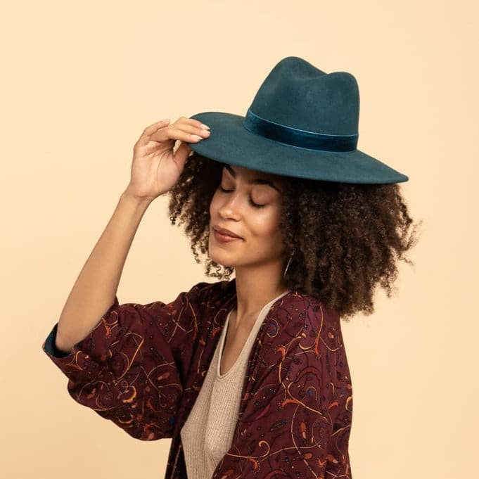 Molded Wool Fedora with Velvet Band GyalBashy