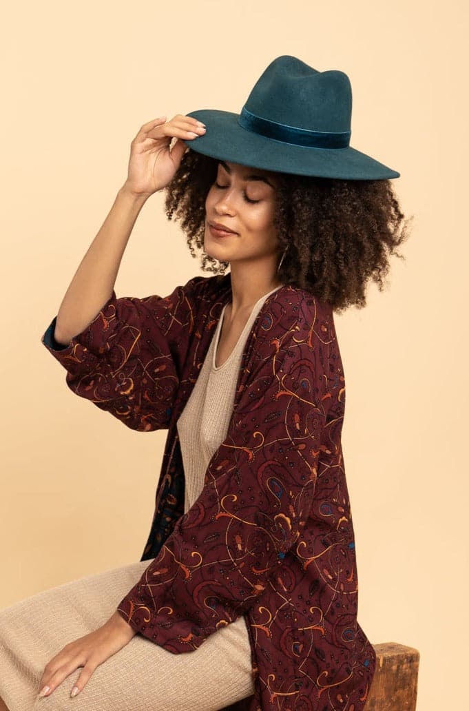 Molded Wool Fedora with Velvet Band GyalBashy