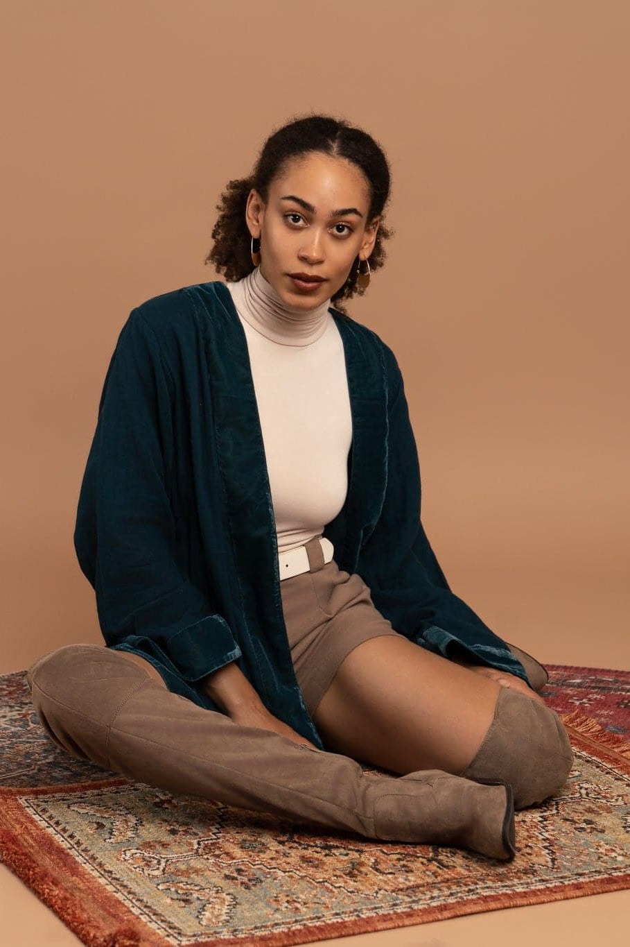 Organic Cotton Kimono with Velvet Trim GyalBashy