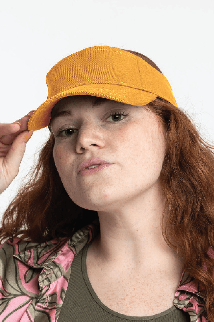 Organic Cotton Twill Sun Visor With Printed Back Strap GyalBashy