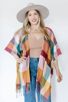 Recycled Plaid Ruana with Fringe GyalBashy