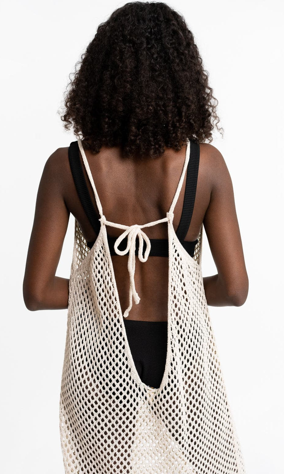 Recycled Polyester Bambarra Crochet Coverup With Tassels GyalBashy