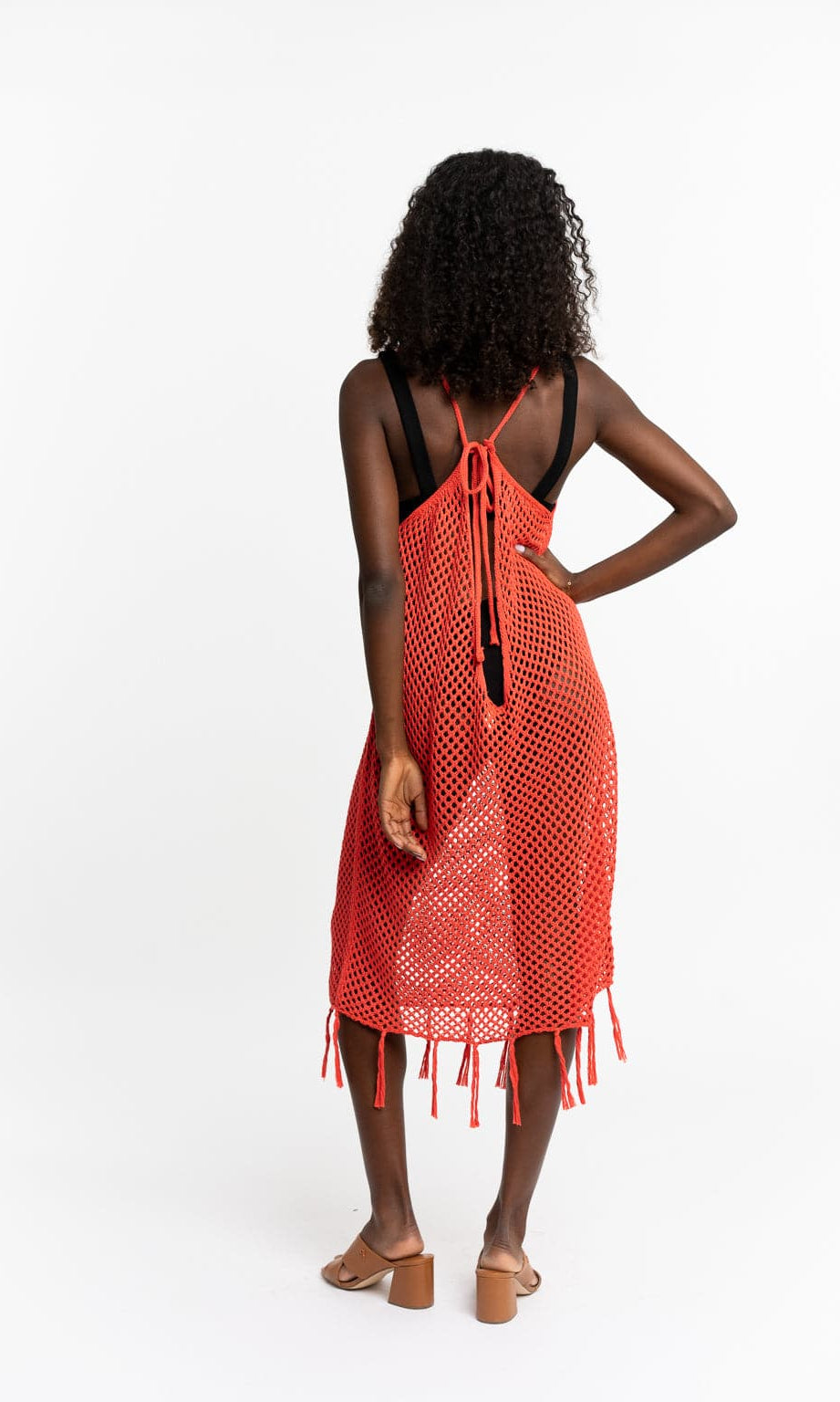 Recycled Polyester Bambarra Crochet Coverup With Tassels GyalBashy