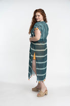 Recycled Polyester Luana Striped Maxi Cover Up With Tassels GyalBashy
