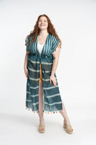 Recycled Polyester Luana Striped Maxi Cover Up With Tassels GyalBashy