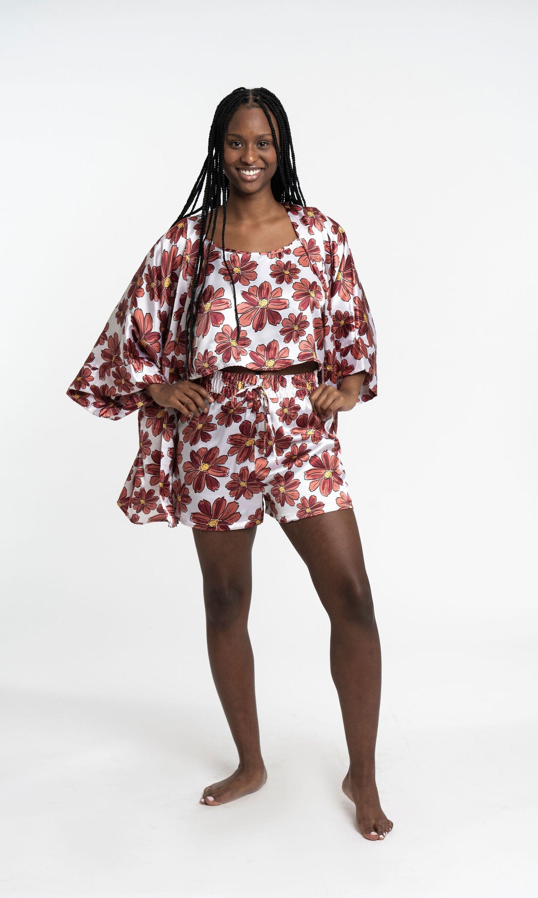 Recycled Polyester Lucia Silky Printed Lounge Shorts GyalBashy
