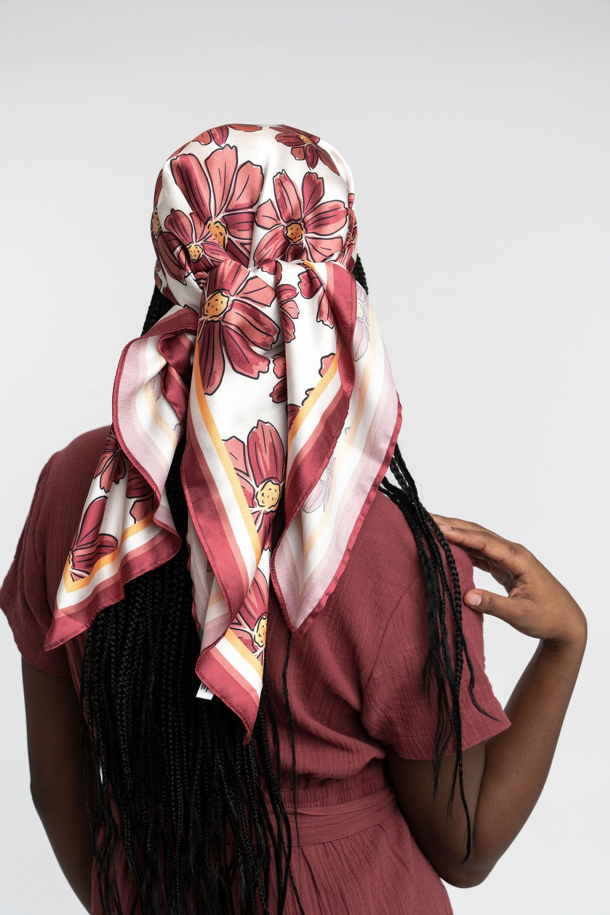 Recycled Polyester Roselle Printed Silky Hair Scarf GyalBashy