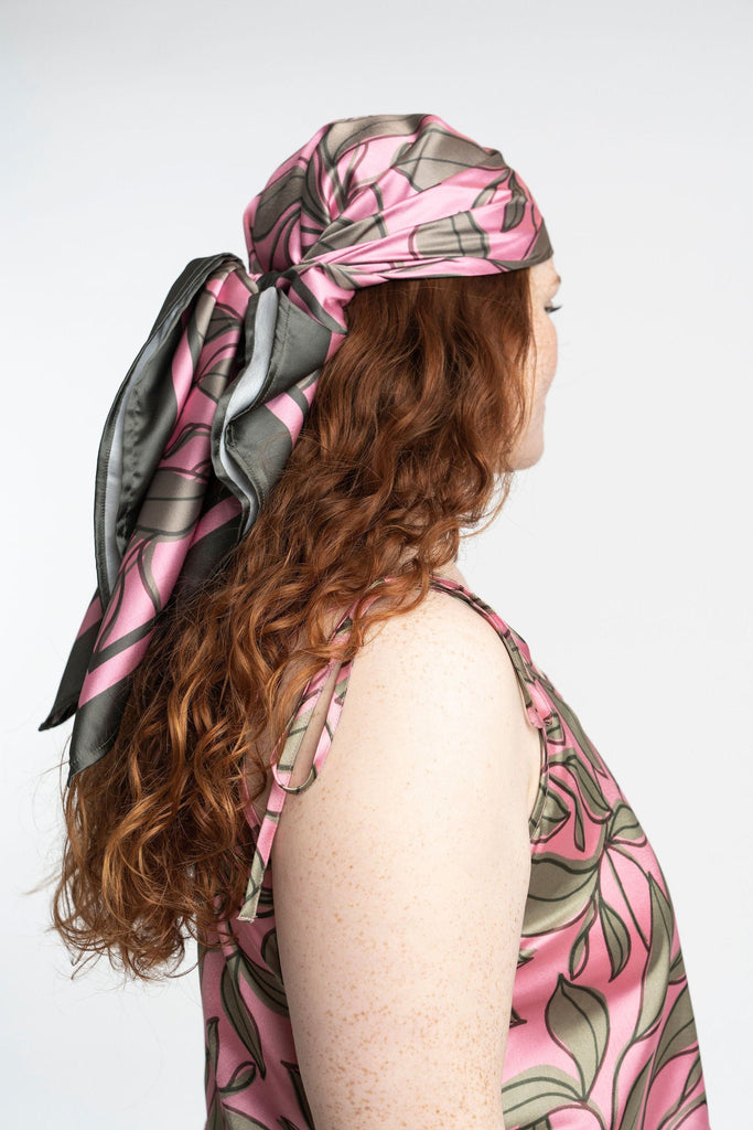 Recycled Polyester Roselle Printed Silky Hair Scarf GyalBashy