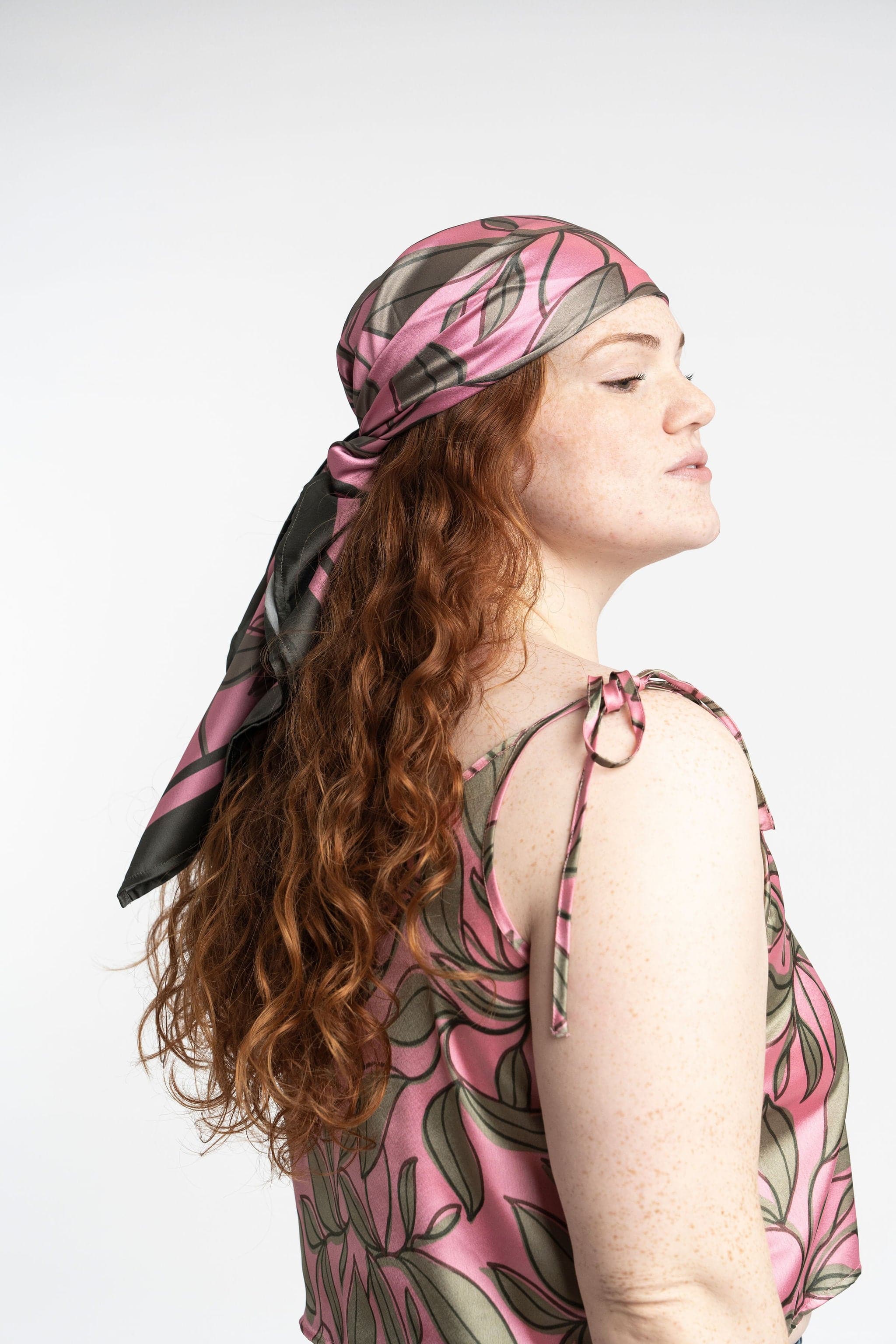 Recycled Polyester Roselle Printed Silky Hair Scarf GyalBashy