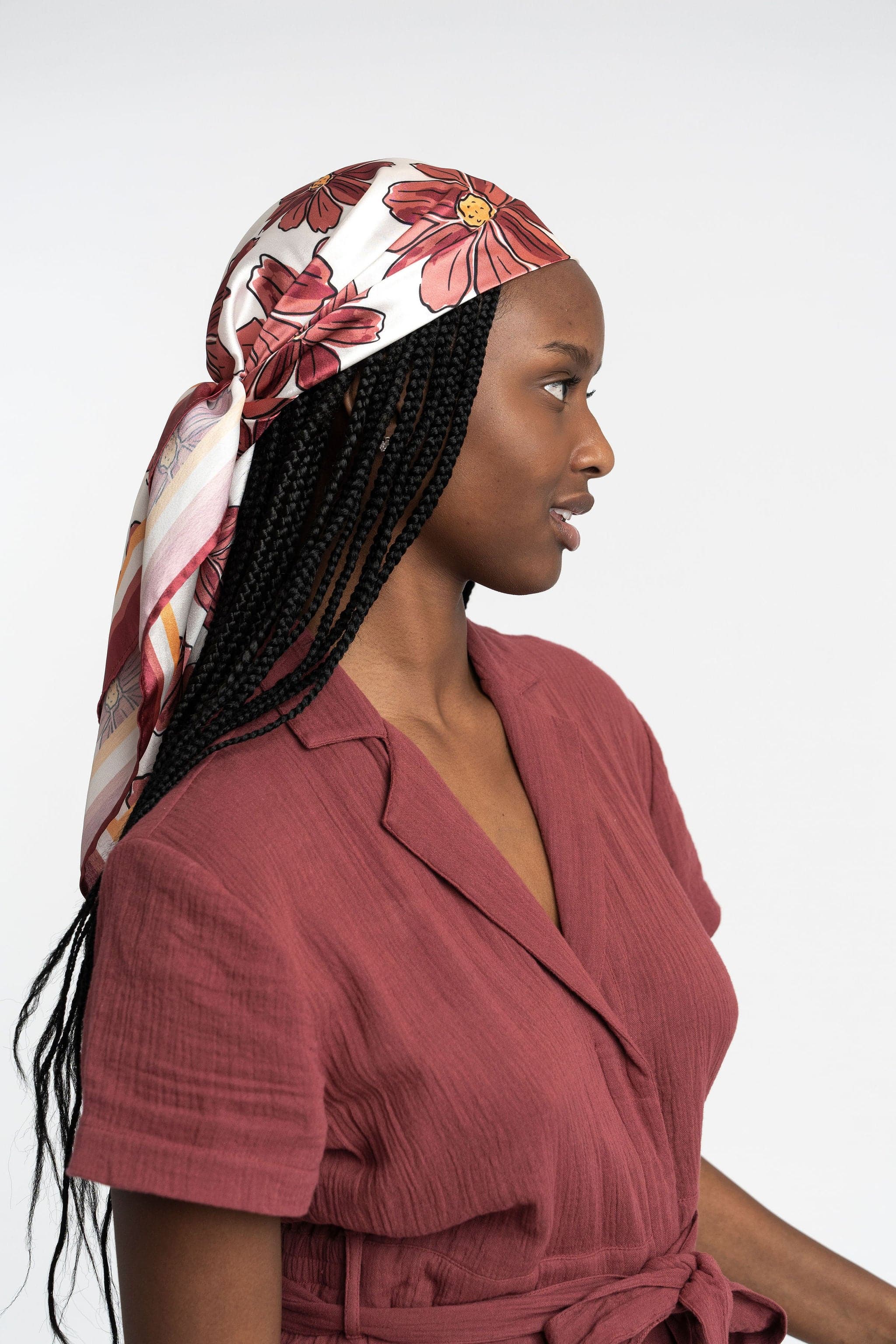 Recycled Polyester Roselle Printed Silky Hair Scarf GyalBashy