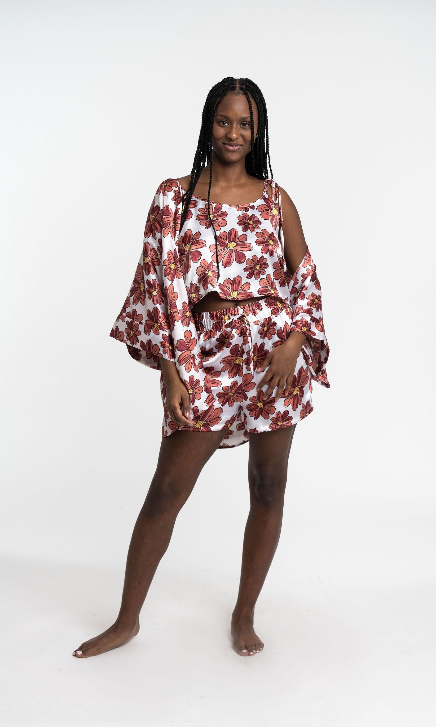 Recycled Polyester Victoria Silky Printed Ruana GyalBashy