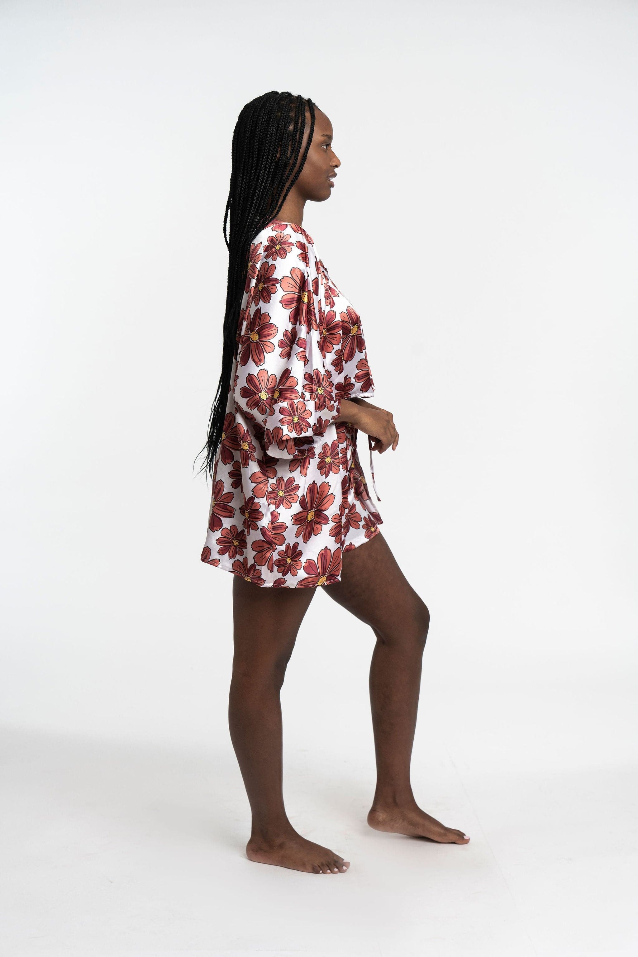 Recycled Polyester Victoria Silky Printed Ruana GyalBashy