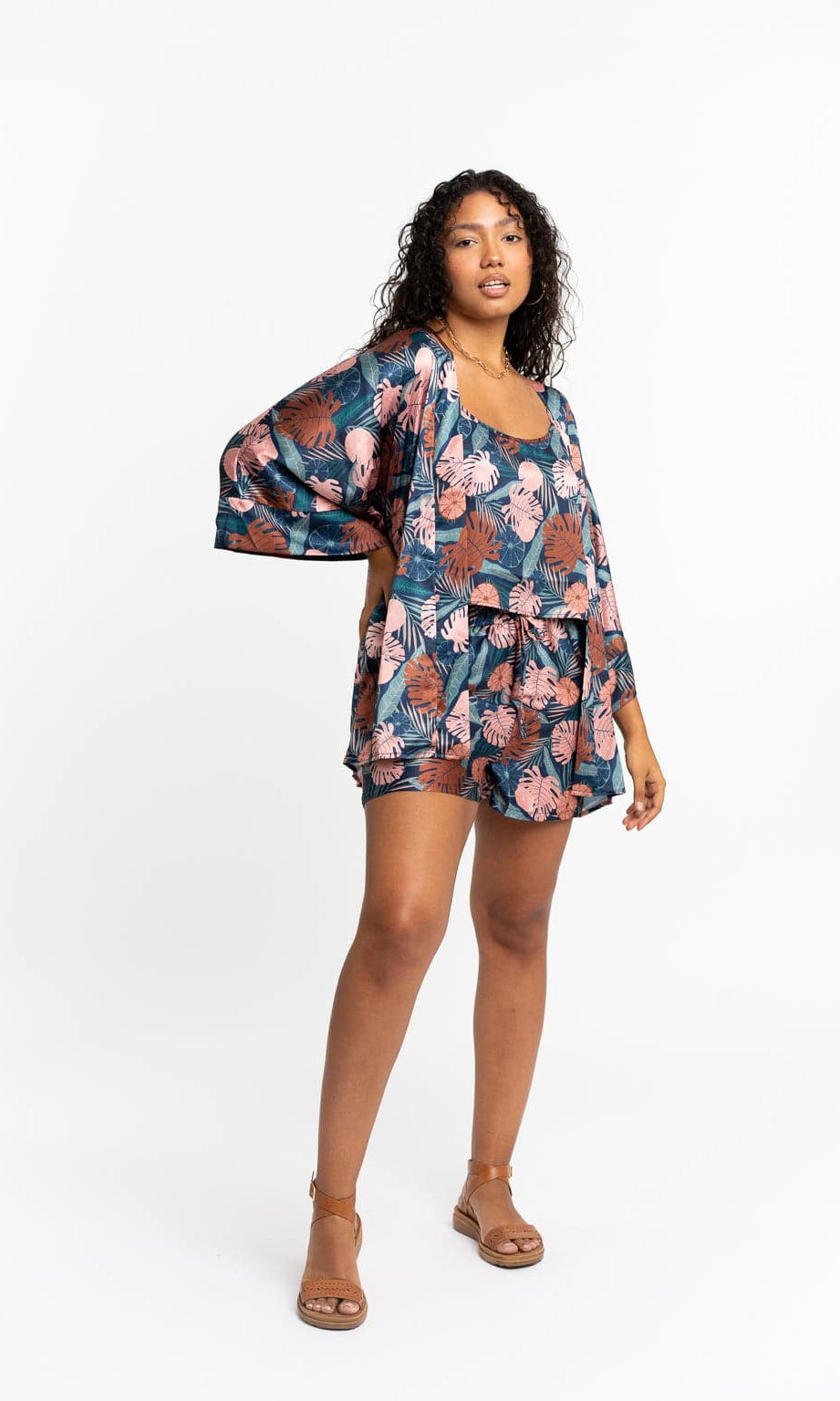 Recycled Polyester Victoria Silky Printed Ruana GyalBashy