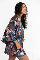 Recycled Polyester Victoria Silky Printed Ruana GyalBashy