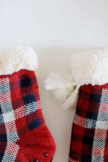 Youth Knit Slipper Socks With Sherpa Lining GyalBashy
