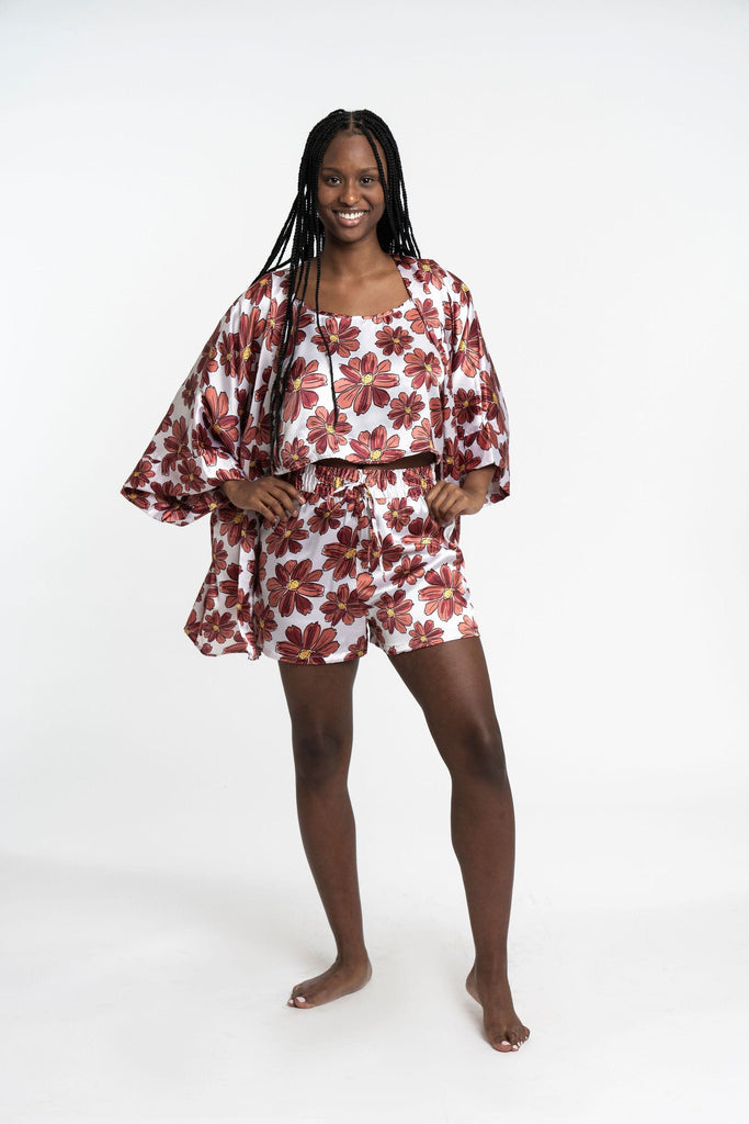 Recycled Polyester Lucia Silky Printed Lounge Shorts GyalBashy