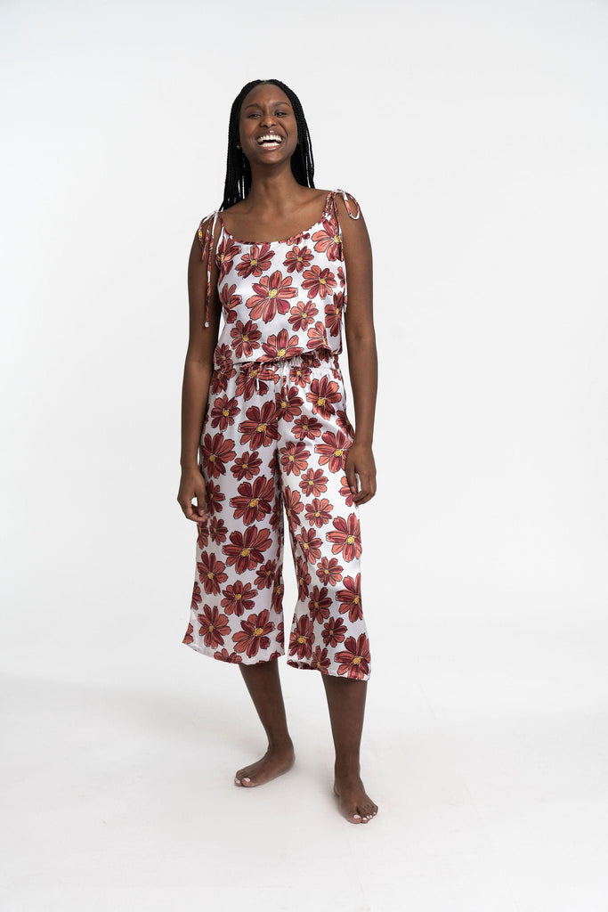 Recycled Polyester Sierra Printed Silky Lounge Pants GyalBashy