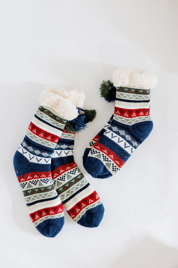 Youth Knit Slipper Socks With Sherpa Lining GyalBashy